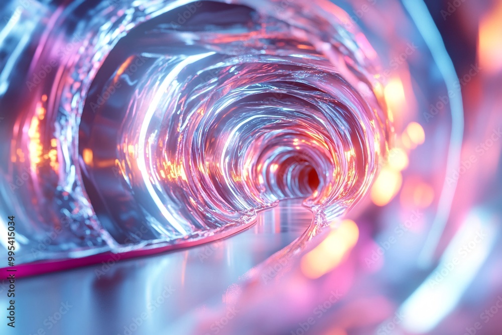 Aufkleber abstract neon tunnel with blending patterns and light effects