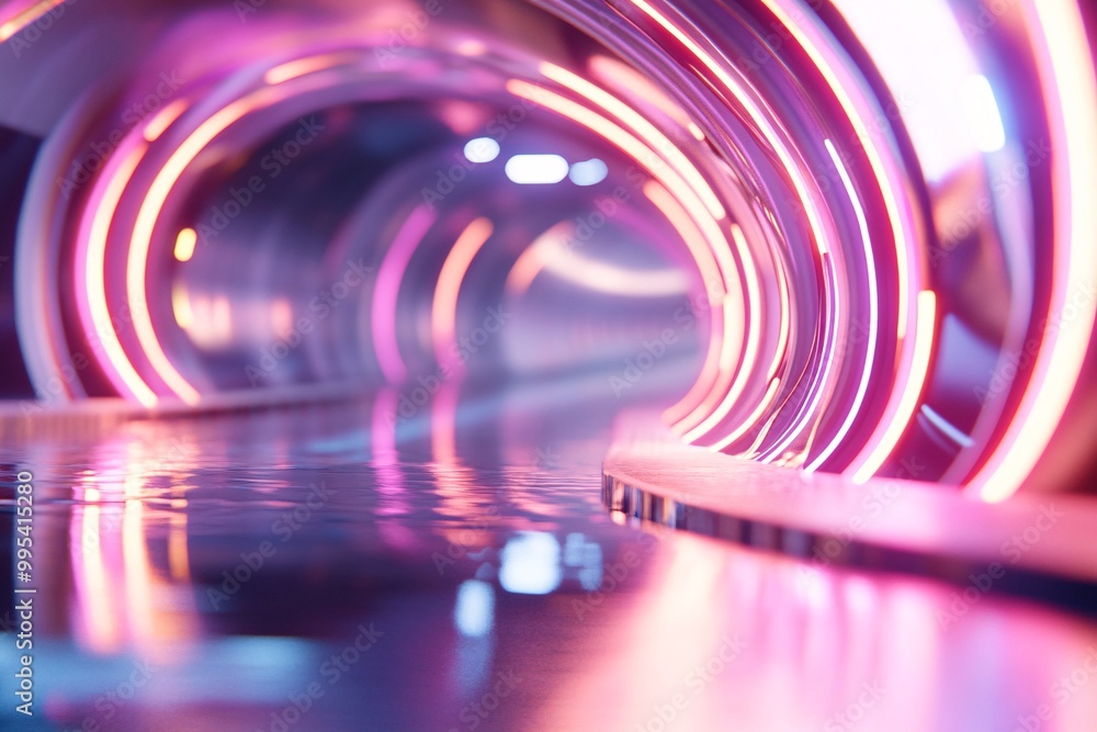 Aufkleber neon tunnel with flowing magma-like pattern