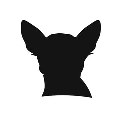 Chihuahua Dog Silhouette Profile Vector Transparent Background