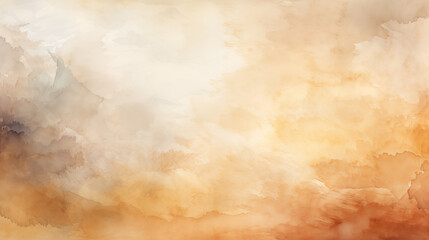 Obraz premium Yellow watercolor background. Watercolor painting soft textured on wet white paper background. Hand painted orange and yellow watercolor background.