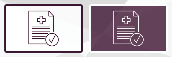 Fototapeta premium medical report outline icon. Linear vector from health and medical concept. Thin line white and black medical report icon isolated on white and dark background