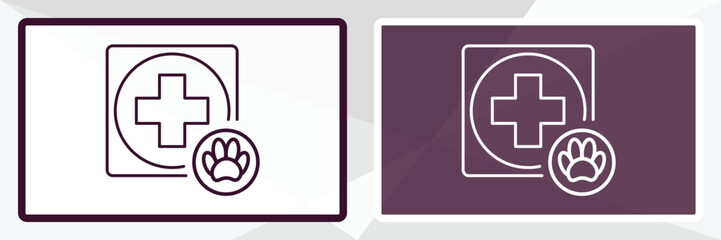 Fototapeta premium veterinary outline icon. Linear vector from health and medical concept. Thin line white and black veterinary icon isolated on white and dark background