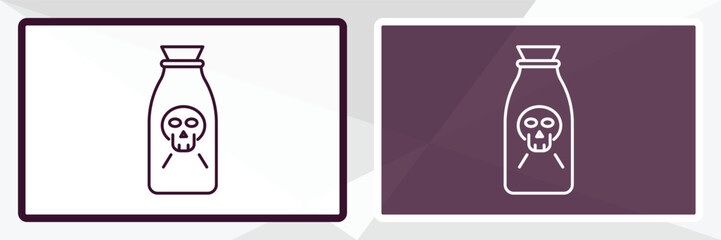 poisonous outline icon. Linear vector from health and medical concept. Thin line white and black poisonous icon isolated on white and dark background