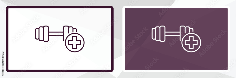 Poster exercise outline icon. linear vector from health and medical concept. thin line white and black exer