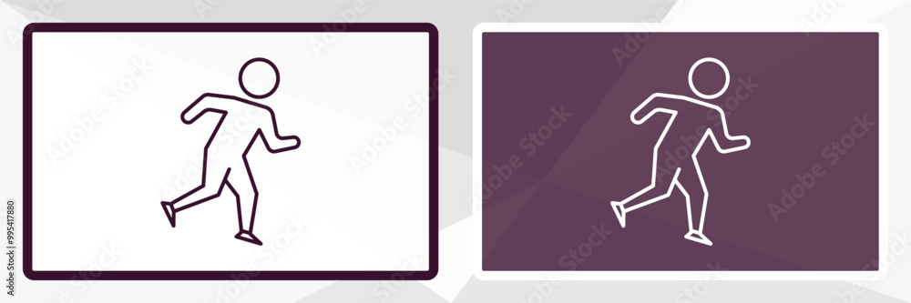 Poster running outline icon. linear vector from health and medical concept. thin line white and black runni