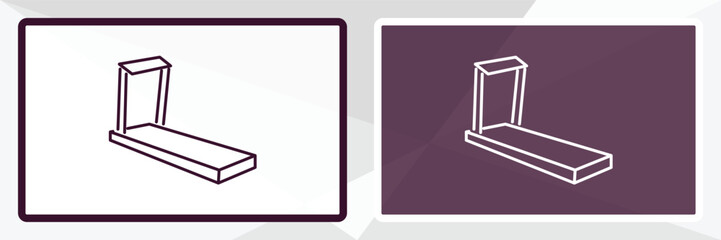 treadmill outline icon. Linear vector from health and medical concept. Thin line white and black treadmill icon isolated on white and dark background