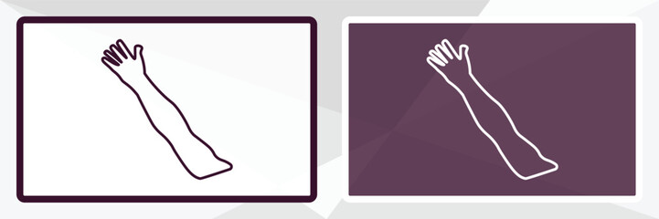arm outline icon. Linear vector from health and medical concept. Thin line white and black arm icon isolated on white and dark background