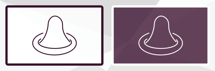condom outline icon. Linear vector from health and medical concept. Thin line white and black condom icon isolated on white and dark background