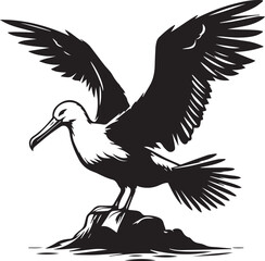 black albatross silhouette vector, albatross logo Vector.