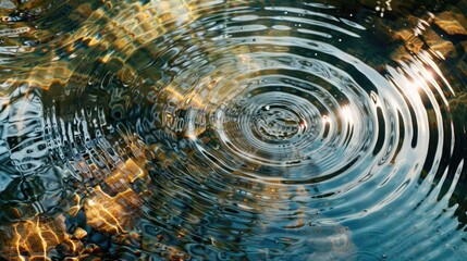 Water with circular patterns as a background