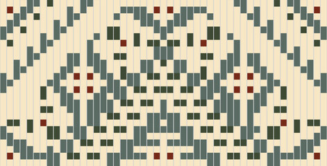 Pixel Geometric Simple Arabic Geometric Patternfolk Embroidery, Aztec Geometric Ornament Print. Design for Carpet, Wallpaper, Clothing, Wrapping, Fabric