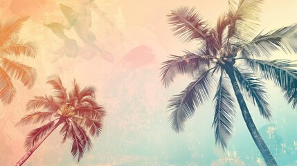 Vintage colored palm background