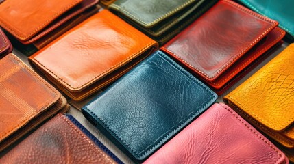 Fototapeta premium Vibrant leather wallets