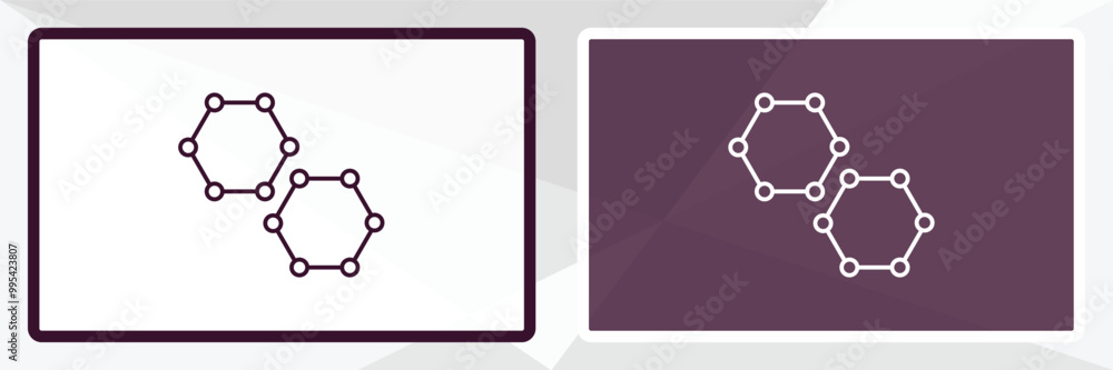 Poster molecular structure outline icon. linear vector from medical concept. thin line white and black mole