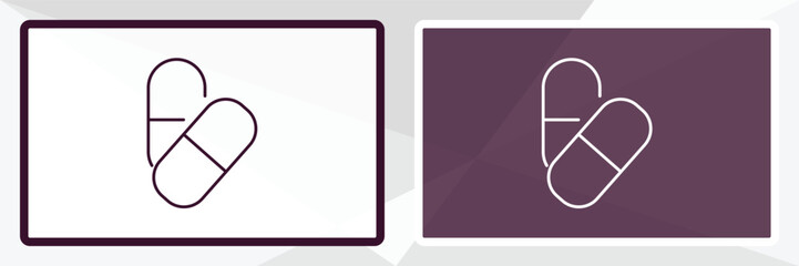 medicine capsules outline icon. Linear vector from medical concept. Thin line white and black medicine capsules icon isolated on white and dark background