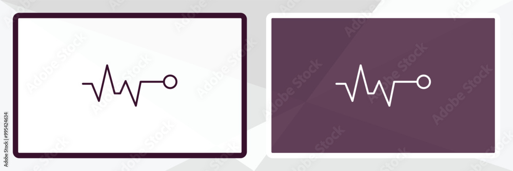 Poster pulse line outline icon. linear vector from medical concept. thin line white and black pulse line ic