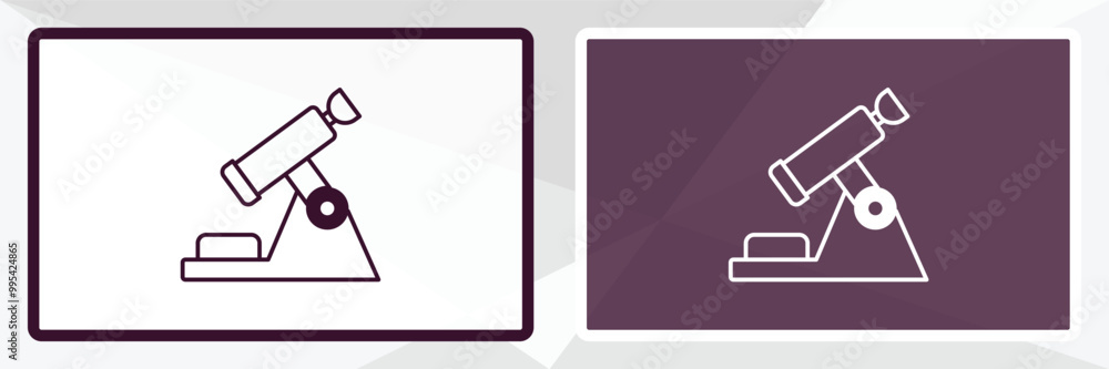Poster microscope tool outline icon. linear vector from medical concept. thin line white and black microsco