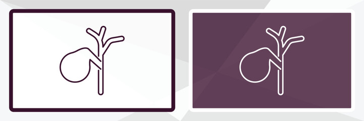 gallbladder outline icon. Linear vector from medical concept. Thin line white and black gallbladder icon isolated on white and dark background