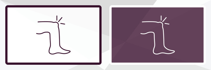 knee outline icon. Linear vector from medical concept. Thin line white and black knee icon isolated on white and dark background