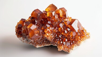 Vanadinite stone macro minerals against white backdrop