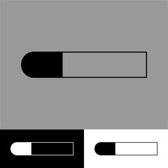 elongated title label with curved and flat edges in line art style illustration with shadow for icon or logo