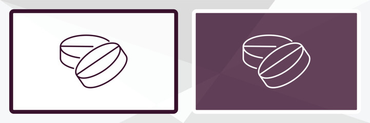 tablets outline icon. Linear vector from medical concept. Thin line white and black tablets icon isolated on white and dark background