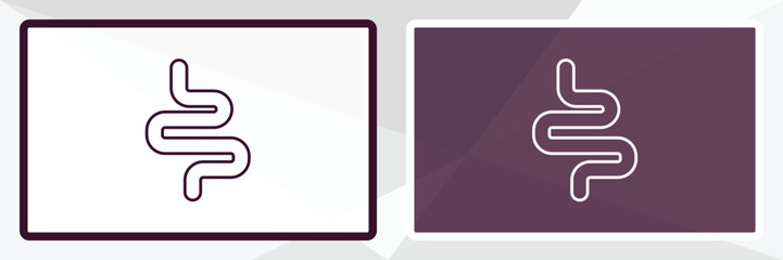 intestines outline icon. Linear vector from medical concept. Thin line white and black intestines icon isolated on white and dark background