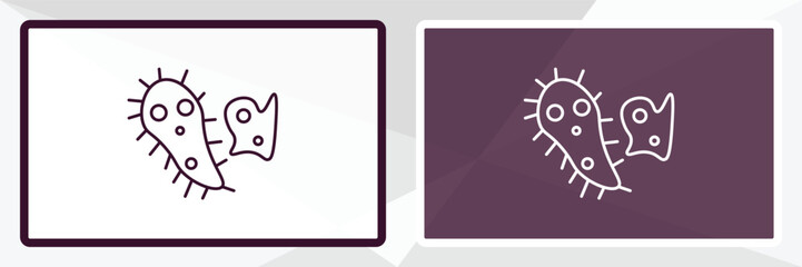 bacteria outline icon. Linear vector from medical concept. Thin line white and black bacteria icon isolated on white and dark background