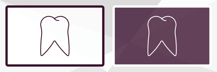 molar tooth outline icon. Linear vector from medical concept. Thin line white and black molar tooth icon isolated on white and dark background