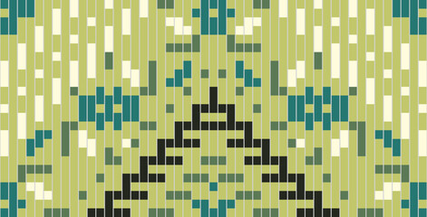 Abstract Ethnic Ikat Seamless Patternfolk Embroidery, Aztec Geometric Ornament Print. Design for Carpet, Wallpaper, Clothing, Wrapping, Fabric