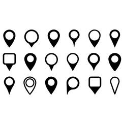 Map travel location Locator mark of map and location pin or navigation icon sign
