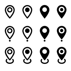 Map travel location Locator mark of map and location pin or navigation icon sign