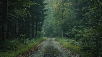 Fototapeta premium Forest road landscape picture for backgrounds and wallpapers