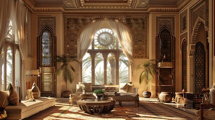 Interior of the living room with a large window