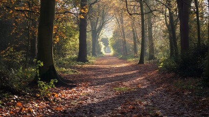 Obraz premium background of the road in forest