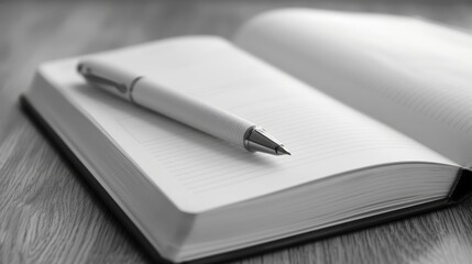 White book with a pen