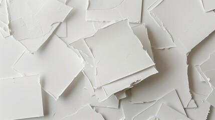 White cardboard pieces cut for paper cards