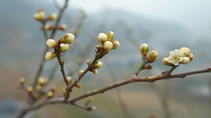 Spring buds swell and shut