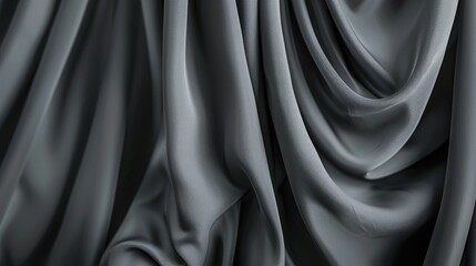 Fototapeta premium Grey crepe georgette fabric elegantly hanging