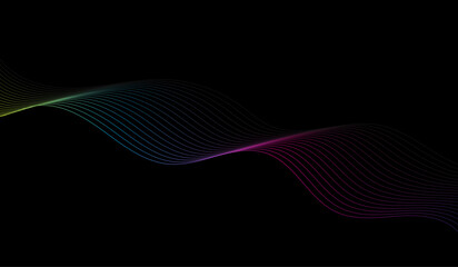 black abstract background design. wavy background design. modern wavy lines pattern background. banner and poster design. black template.