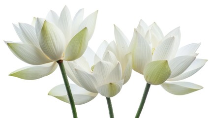 Fototapeta premium White lotus flower bouquet isolated on white background