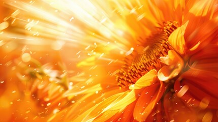 Sunflower background with blurred zoom effect
