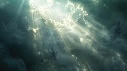 Sunlight filtering through rain clouds