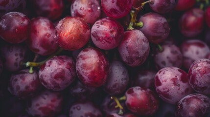 Fresh organic red grapes