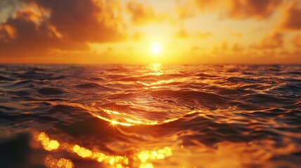 Fototapeta premium Sunset s light shining on the sea