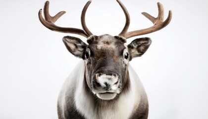 Caribou on white background. Isolated of Animal.