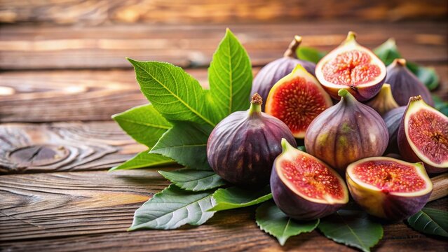 Close-up shot of fresh figi fruit on a wooden table , fig, figi, fruit, fresh, healthy, organic, food, natural, diet, ripe, sweet