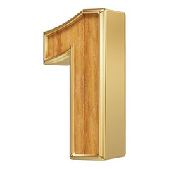 Wooden 3D Number 1