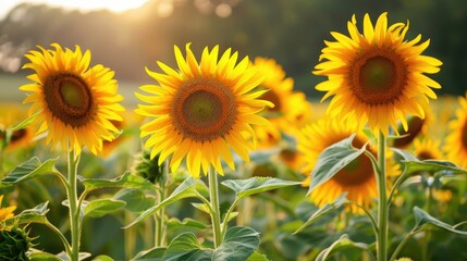 Obraz premium Sunflowers shining in the summer