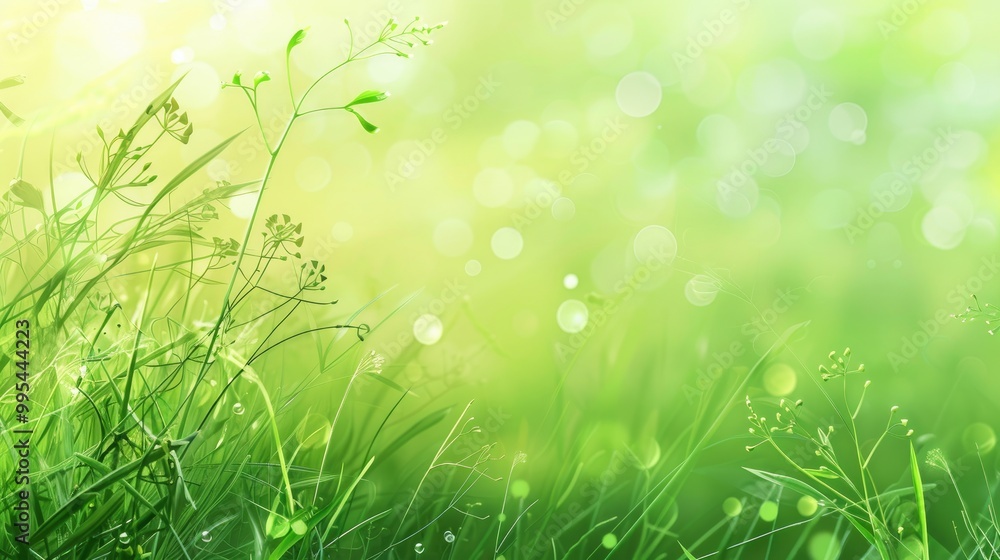 Poster green nature background image soft and gentle for easy design application